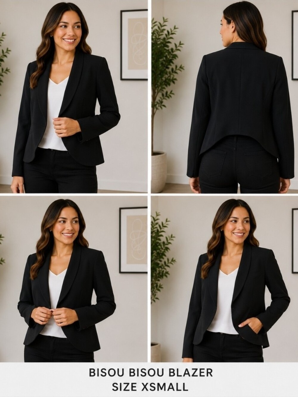 ✨ Bisou Bisou Black Open-Front Blazer | XS ✨